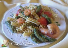 Fusilli  ai gamberi e asparagi